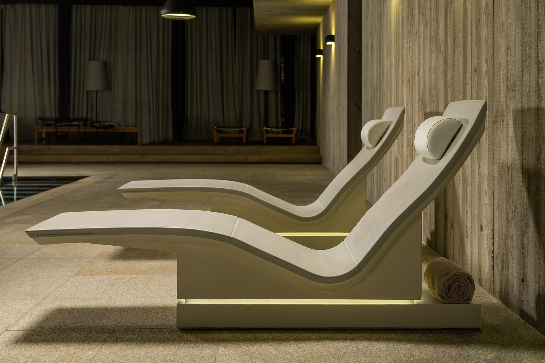 Heated Loungers Enjoy the spa experience